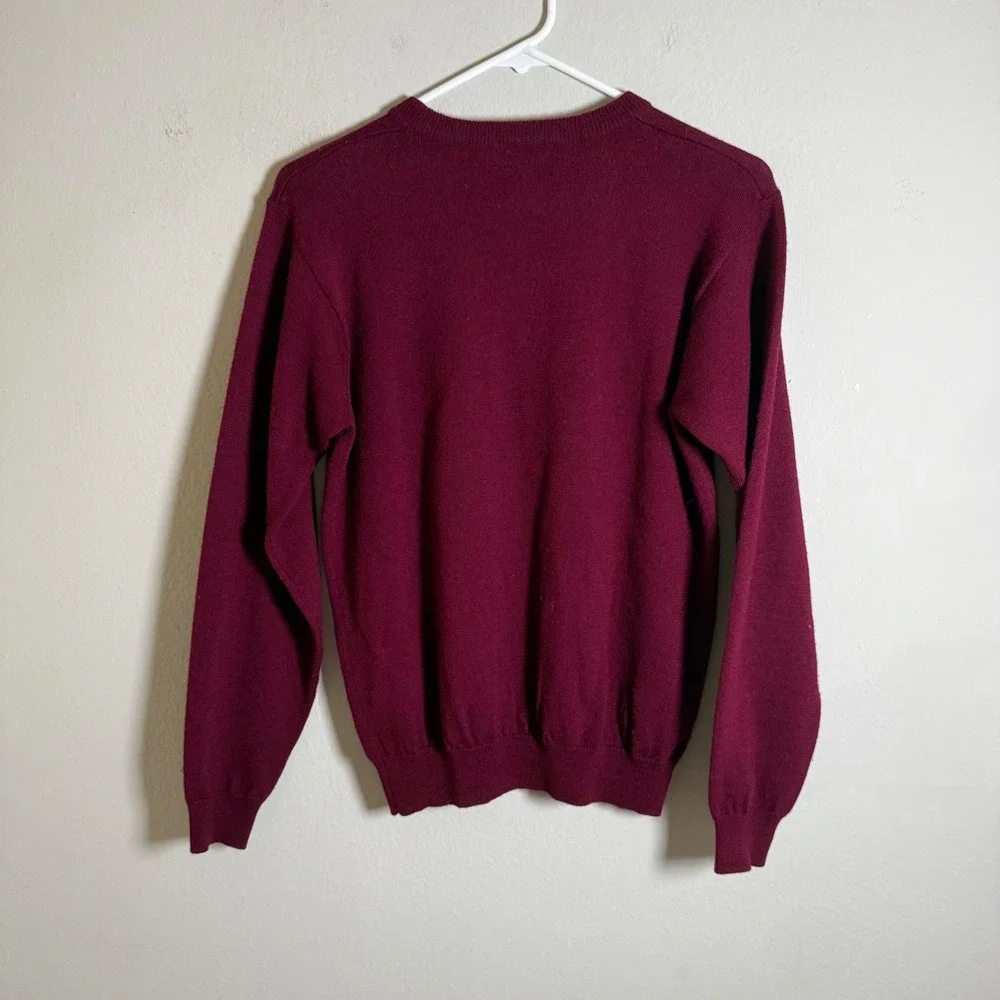 Charter Club Classic Burgundy Merino Wool Crewneck Sweater Womens Small‎ Maroon